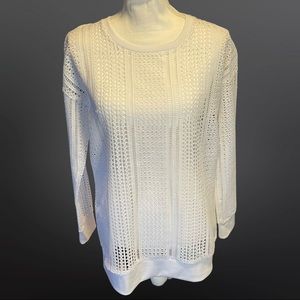 White Geo Pattern Fabletics Sophie Top